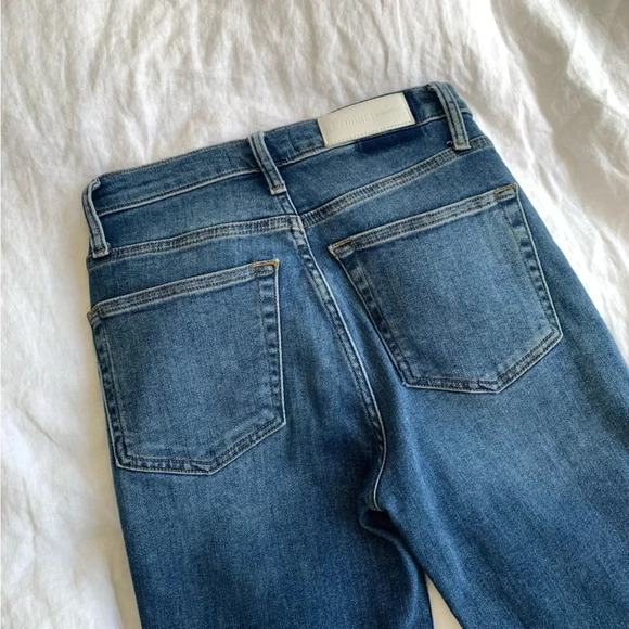 Re/Done High Rise Comfort Stretch Ankle Crop Jeans Button Fly Vintage Stone - Picture 4 of 6